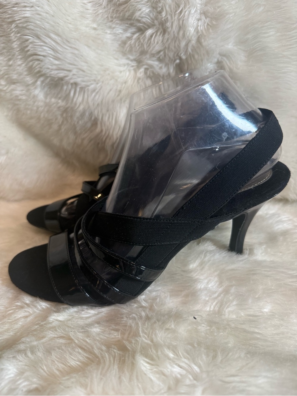 Dexflex by Dexter Black Slingback Stretch Strappy Heels Size 9.5 New
